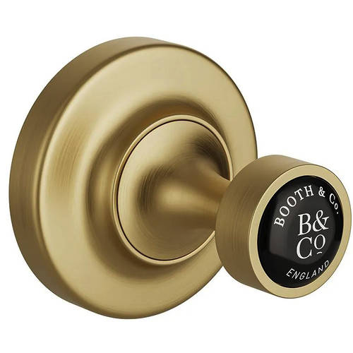 Additional image for Robe Hook (Brushed Brass & Black).