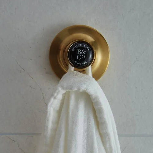 Additional image for Robe Hook (Brushed Brass & Black).