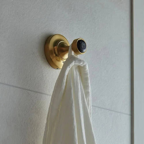 Additional image for Robe Hook (Brushed Brass & Black).