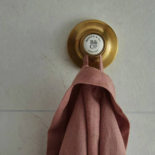 Additional image for Robe Hook (Brushed Brass & White).