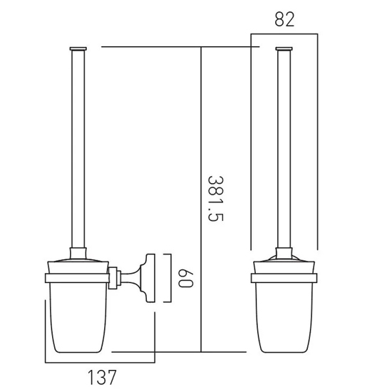 Additional image for Traditional Toilet Brush & Holder (Brushed Brass & Black).