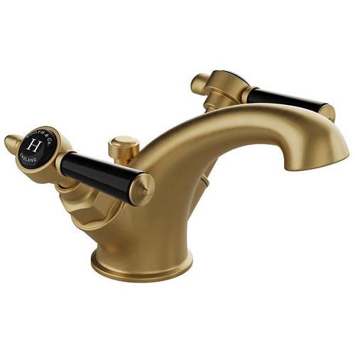 Additional image for Mono Basin Mixer Tap With Pop Up Waste & Lever Handles (Brushed Brass).