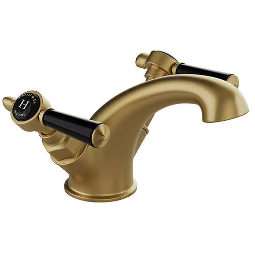 Additional image for Mono Basin Mixer Tap With Lever Handles (Brushed Brass).