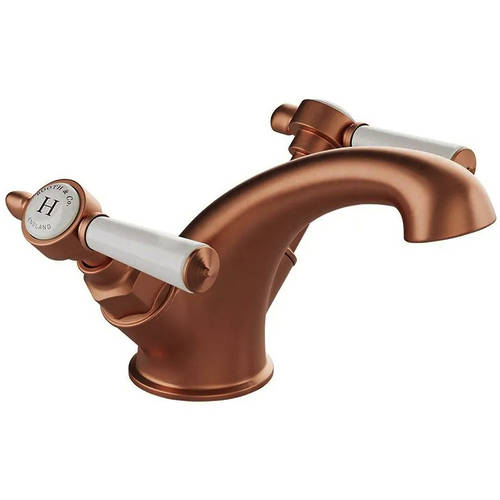Additional image for Mono Basin Mixer Tap With Lever Handles (Brushed Bronze).