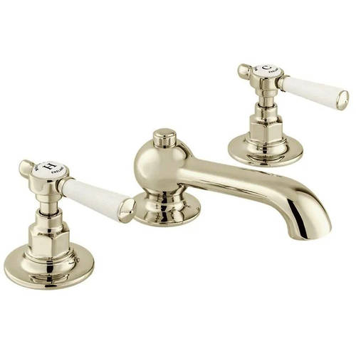 Additional image for 3TH Basin Mixer Tap With Pop Up Waste & Lever Handles (Bright Nickel).