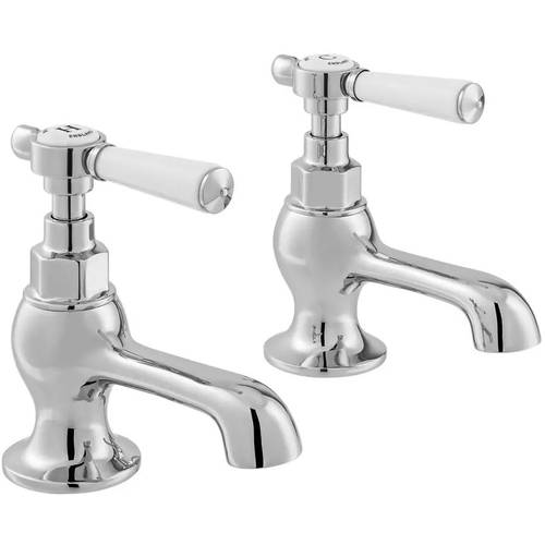 Additional image for Basin Taps With Lever Handles (Chrome, Pair).