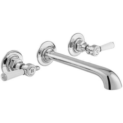 Additional image for Wall-Mounted Basin Mixer Tap With Lever Handles (Chrome, 3TH).