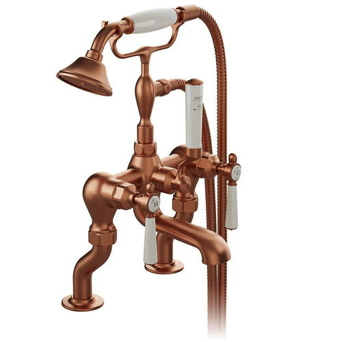 Additional image for Bath Shower Mixer Tap With Lever Handles (Brushed Bronze).