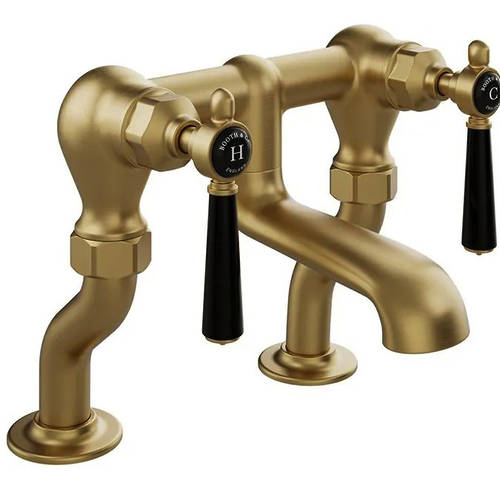 Additional image for Bath Filler Tap With Lever Handles (Brushed Brass).