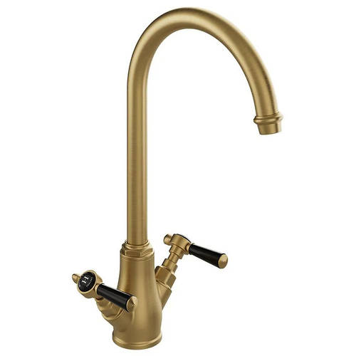 Additional image for Kitchen Mixer Tap With Lever Handles (Brushed Brass).