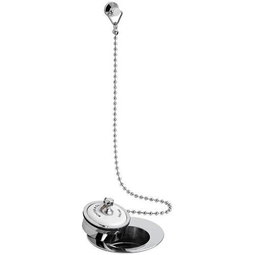 Additional image for Basin Waste With Ceramic Plug & Chain (Chrome & White).