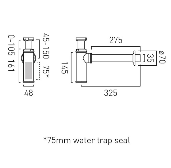 Additional image for Bottle Basin Waste Trap (Bright Nickel).