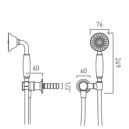 Additional image for Mini Shower Kit With Wall Outlet (Bright Nickel).