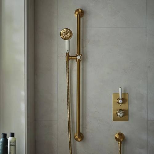 Additional image for Slide Rail Shower Kit (Brushed Brass).