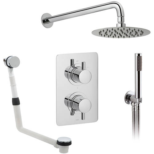 Additional image for Thermostatic Shower Set With 3 Outlets (Chrome).