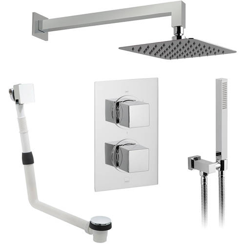 Additional image for Thermostatic Shower Set With 3 Outlets (Chrome).