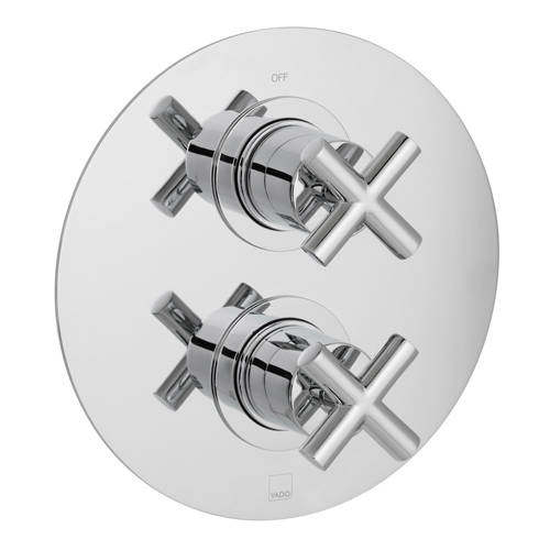 Additional image for Thermostatic Shower Valve With 2 Outlets (Chrome).