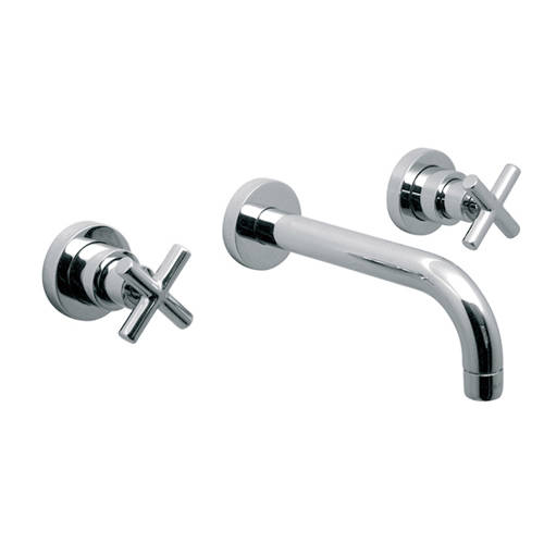 Additional image for Wall Mounted Bath Filler Tap With 200mm Spout (Chrome).