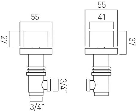 Additional image for Deck Mounted  Stop Valves 3/4" (Chrome).