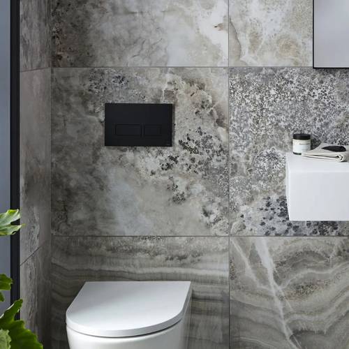Additional image for Flush Plate With Square Buttons (Brushed Black).
