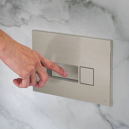 Additional image for Flush Plate With Square Buttons (Brushed Nickel).