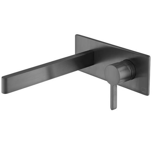 Additional image for Wall Mounted Basin Mixer Tap (Brushed Gunmetal).