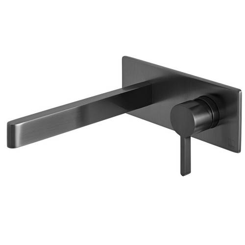 Additional image for Wall Mounted Basin Mixer Tap (Brushed Black).