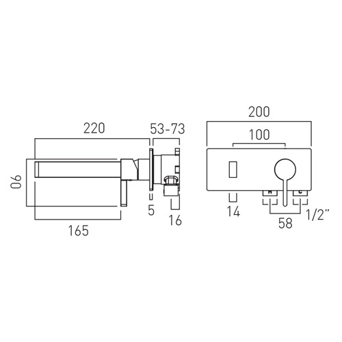 Additional image for Wall Mounted Basin Mixer Tap (Brushed Gold).