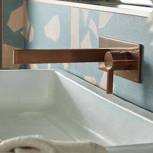 Additional image for Wall Mounted Basin Mixer Tap (Brushed Bronze).