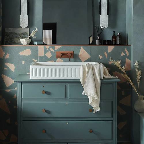 Additional image for Wall Mounted Basin Mixer Tap (Brushed Bronze).