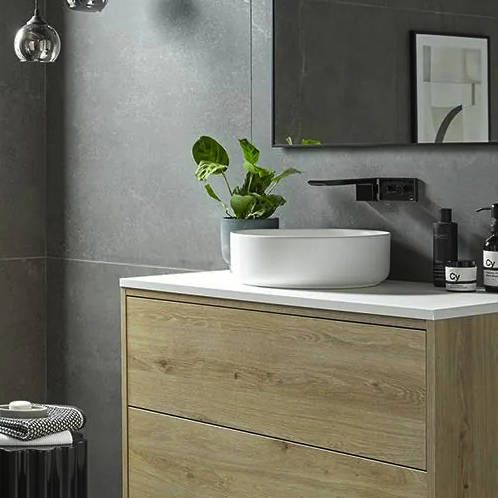 Additional image for Wall-Mounted Basin Mixer Tap (Polished Black).