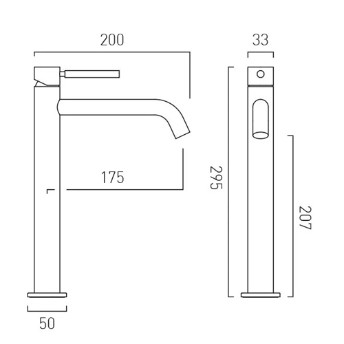 Additional image for Slimline Tall Basin Mixer Tap (Brushed Gunmetal).