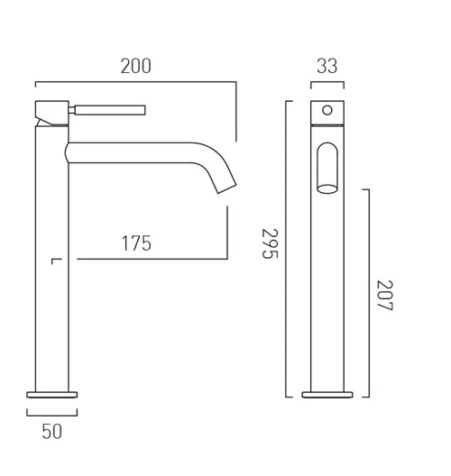 Additional image for Slimline Tall Basin Mixer Tap With Knurled Accents (Brushed Gunmetal).