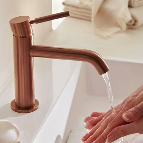 Additional image for Slimline Mono Basin Mixer Tap (Brushed Bronze).
