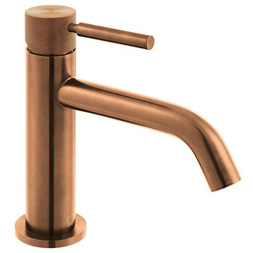 Additional image for Slimline Mono Basin Mixer Tap With Knurled Accents (Brushed Bronze).