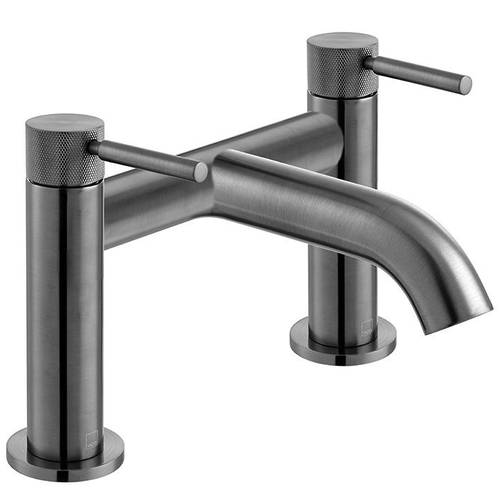 Additional image for Bath Filler Tap With Knurled Accents (Brushed Gunmetal).