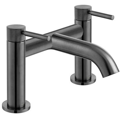 Additional image for Bath Filler Tap With Knurled Accents (Brushed Black).