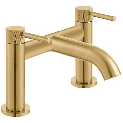 Additional image for Bath Filler Tap With Knurled Accents (Brushed Gold).