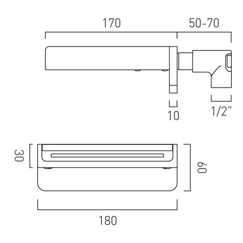 Additional image for Wall-Mounted Waterfall Bath Spout (Polished Black).