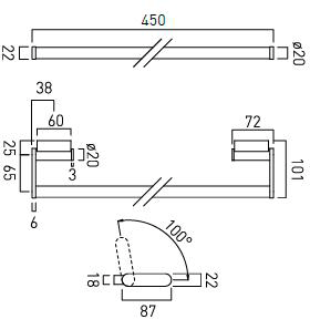 Additional image for Towel Rail 450mm (Chrome).