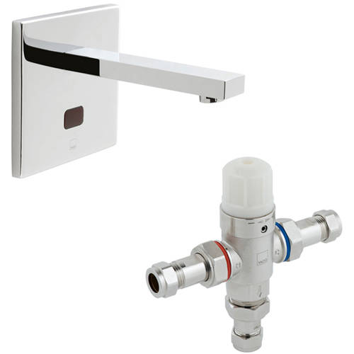 Additional image for Infra-Red Wall Mounted Basin Tap & In-Line Thermostatic Valve.