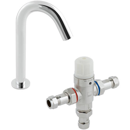 Additional image for Infra-Red Deck Mounted Spout Basin Tap & Thermostatic Valve.