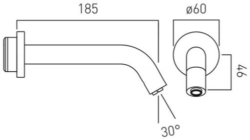 Additional image for Infra-Red Wall Mounted Spout Basin Tap (Chrome).