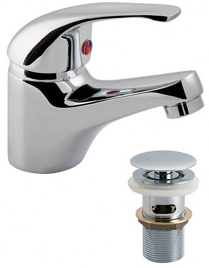 Additional image for Basin Mixer Tap With Clic Clac Waste (Chrome).