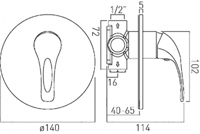 Additional image for Manual Shower Valve (Chrome).