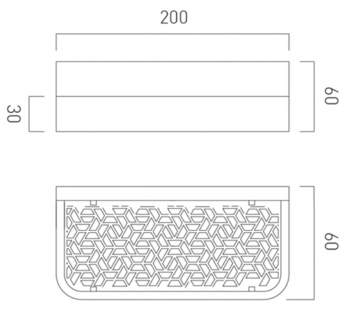 Additional image for Shelf With Geometric Insert 200mm  (Chrome).