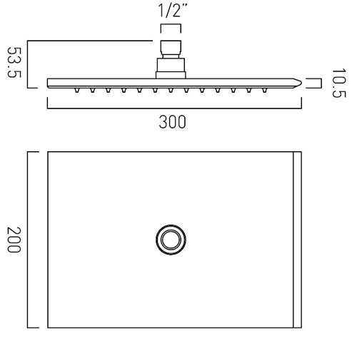 Additional image for Shower Head 200x300mm (Chrome).