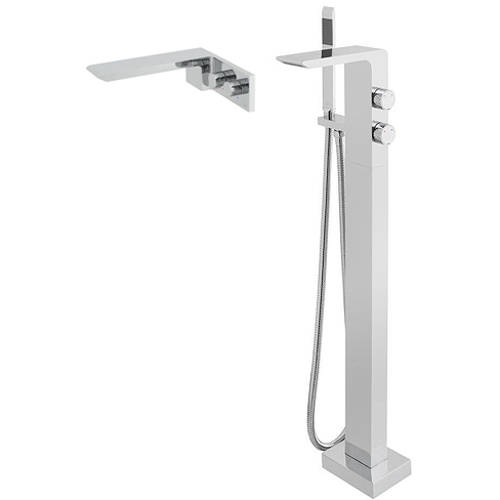 Additional image for Floor Standing Bath Mixer Tap & Wall Mounted Basin Tap.
