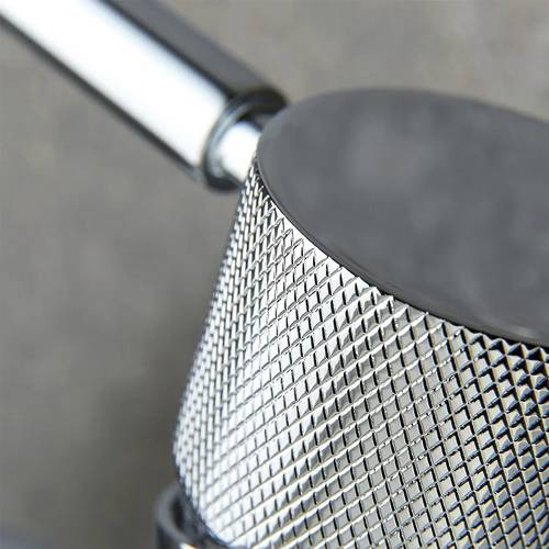 Additional image for Slimline Mono Basin Mixer Tap With Knurled Accents & Waste (Chrome).