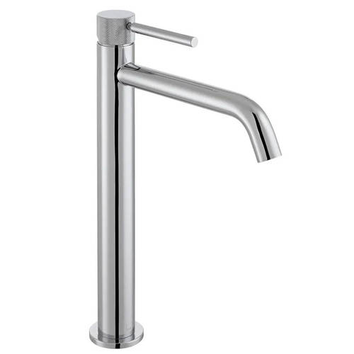 Additional image for Slimline Tall Basin Mixer Tap With Knurled Accents (Chrome).